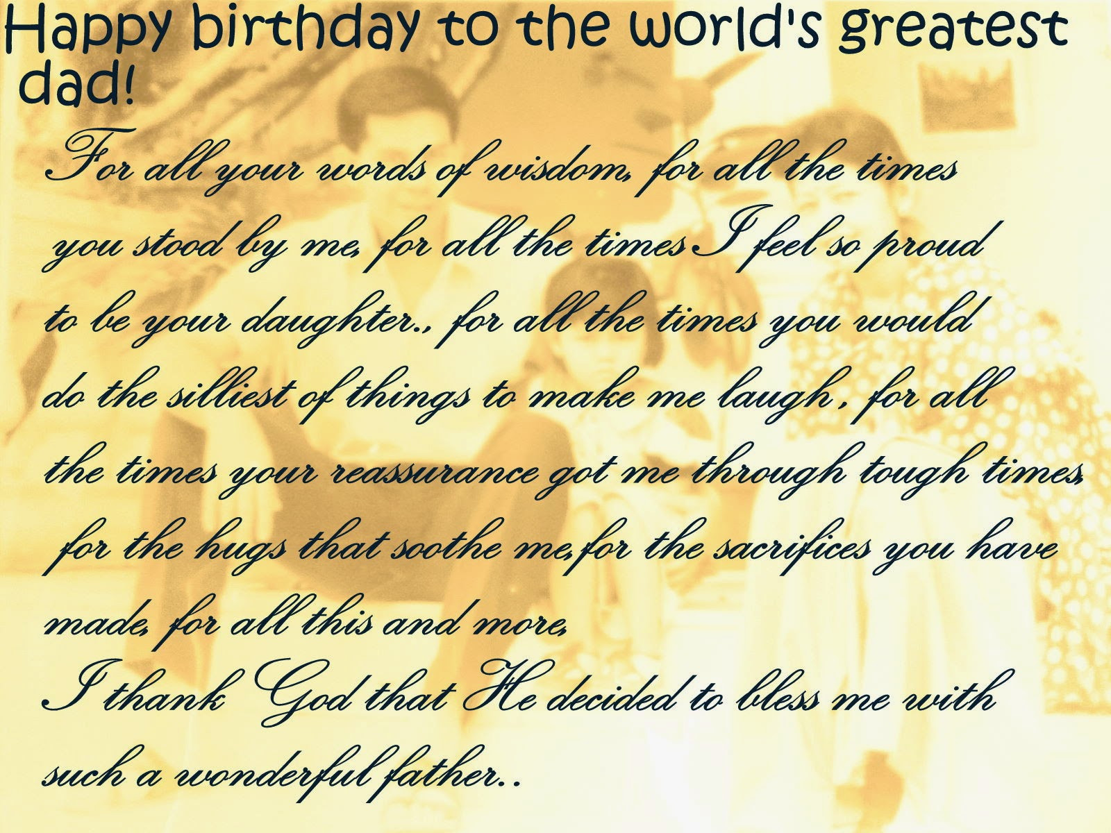 Happy Birthday Dad From Daughter Quotes
 Happy Birthday Dad From Daughter Quotes QuotesGram