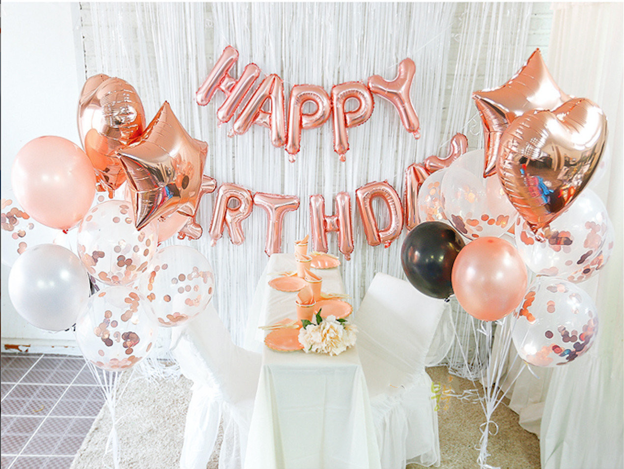 Happy Birthday Decoration
 Rose Gold Happy Birthday decoration set 21st Birthday