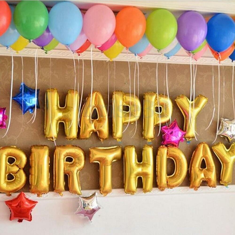 Happy Birthday Decoration
 13Pcs "HAPPY BIRTHDAY" Letters Foil Balloons For Birthday