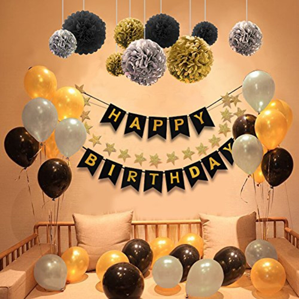 Happy Birthday Decoration
 Aliexpress Buy Newly Gold Silver Aluminium Happy