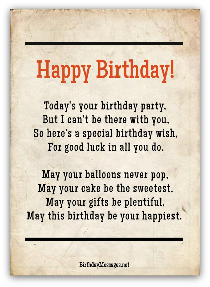 Happy Birthday Funny Poems
 Happy Birthday Poems Page 2