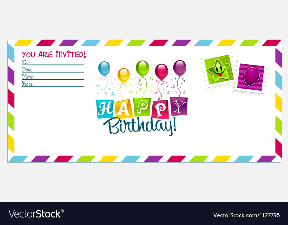 Happy Birthday Invitation Cards
 Happy Birthday Invitation Card Royalty Free Vector Image