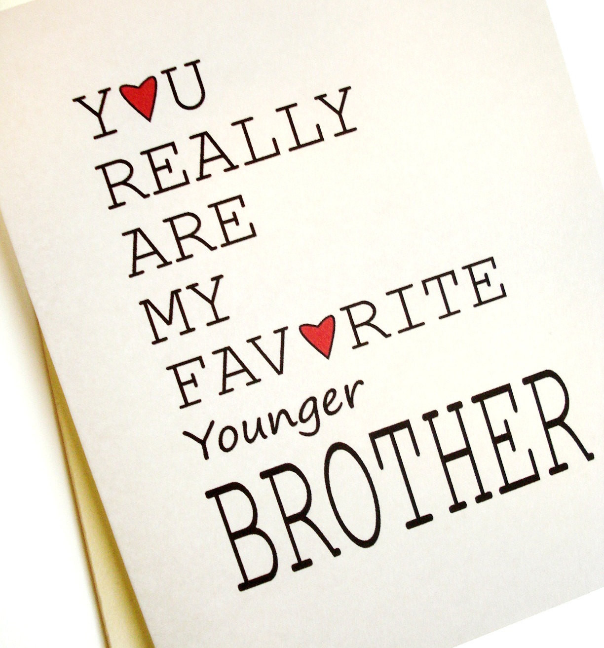 Happy Birthday Lil Brother Quotes
 Favorite Brother Card Birthday Younger by lilcubby on Etsy