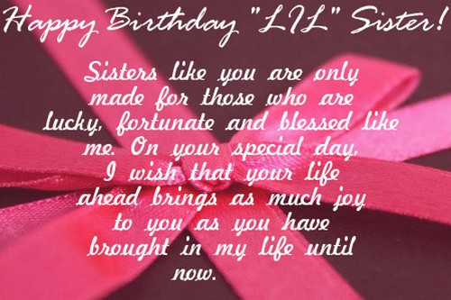 Happy Birthday Lil Sister Quotes
 The 105 Happy Birthday Little Sister Quotes and Wishes