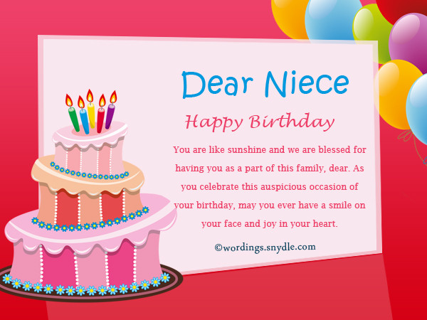 Happy Birthday Niece Wishes
 Happy Birthday Wishes for Niece Niece Birthday Messages