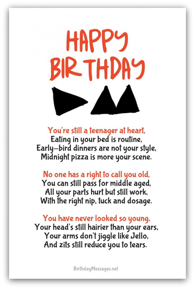 Happy Birthday Poems For Him Funny
 Funny Birthday Poems Funny Birthday Messages