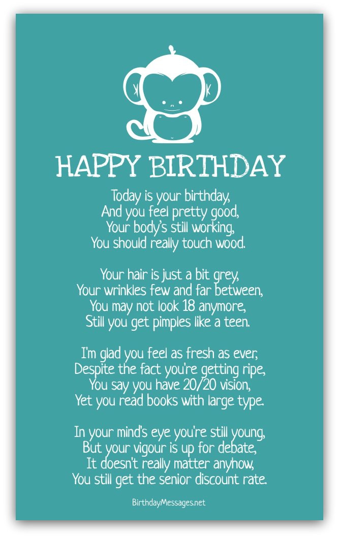 Happy Birthday Poems For Him Funny
 Funny Birthday Poems Funny Birthday Messages