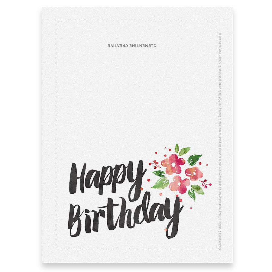 Happy Birthday Printable Cards
 Printable Birthday Card for Her