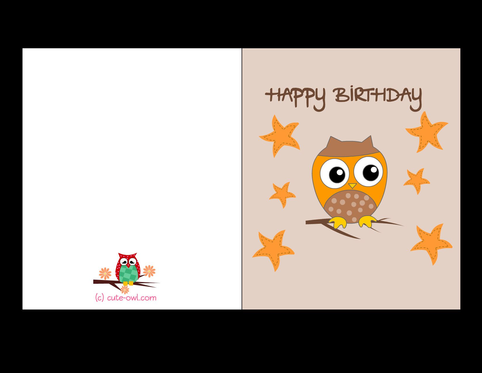 Happy Birthday Printable Cards
 Free Printable Cute Owl Birthday Cards