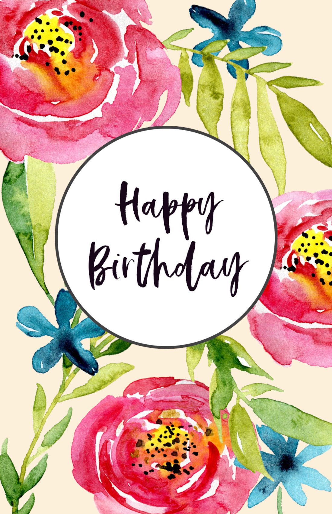 Happy Birthday Printable Cards
 Free Printable Birthday Cards Paper Trail Design