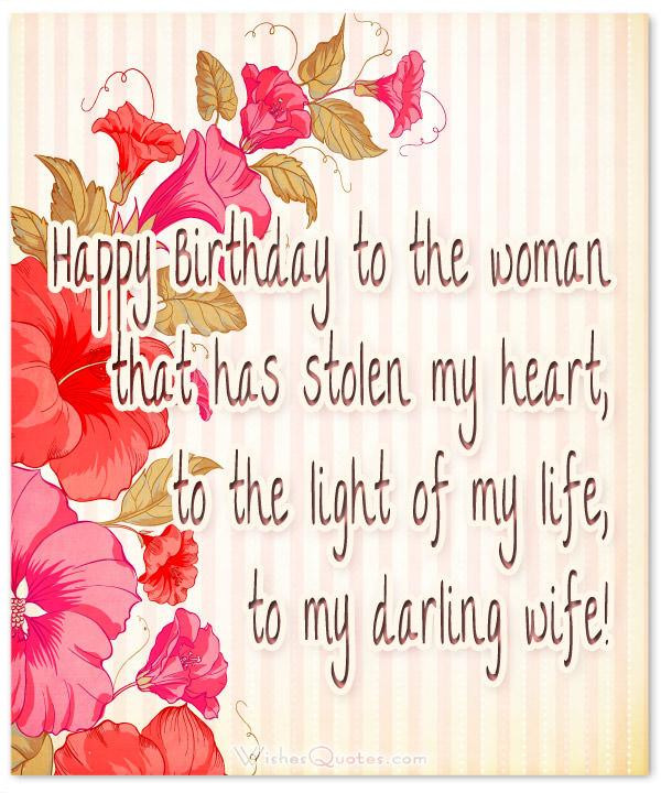Happy Birthday Quotes To Wife
 Birthday Wishes for Wife Romantic and Passionate