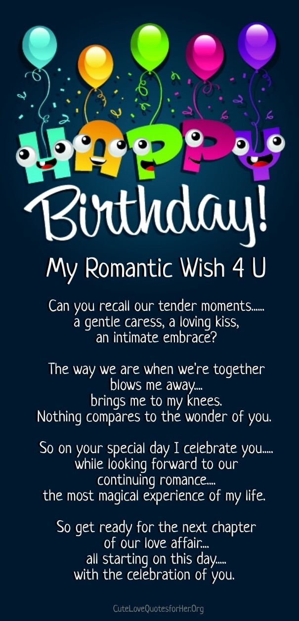 Happy Birthday Romantic Quotes
 12 Happy Birthday Love Poems for Her & Him with