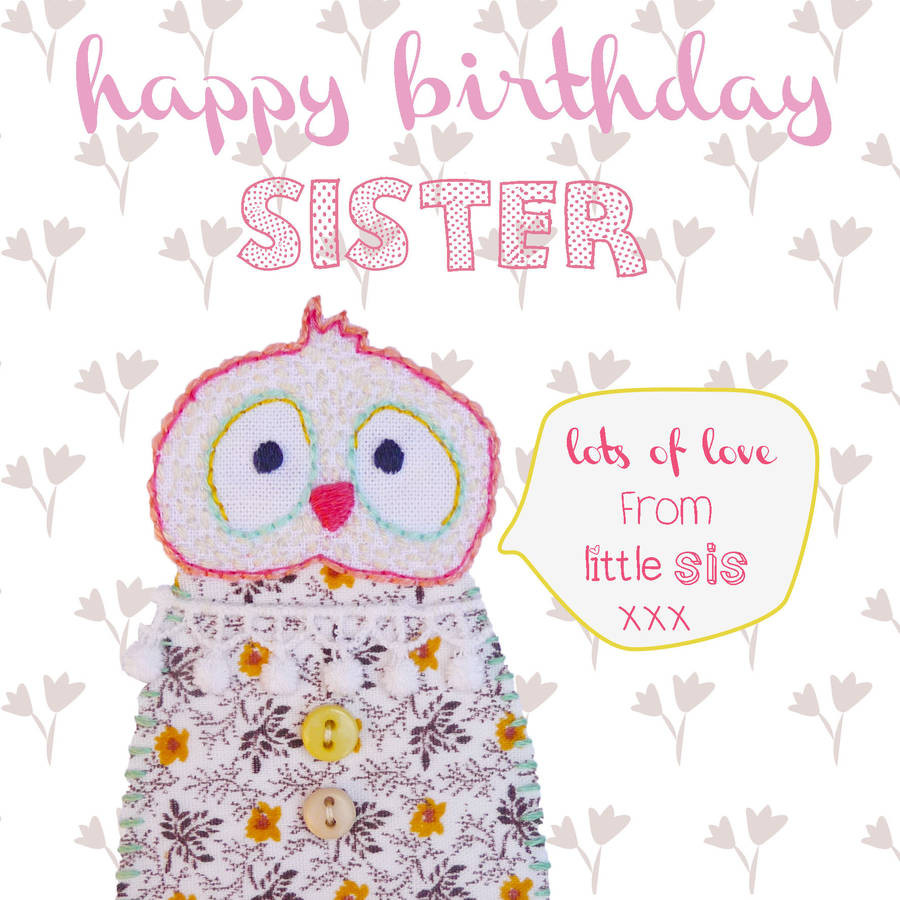 Happy Birthday Sister Cards
 happy birthday sister greeting card by buttongirl designs