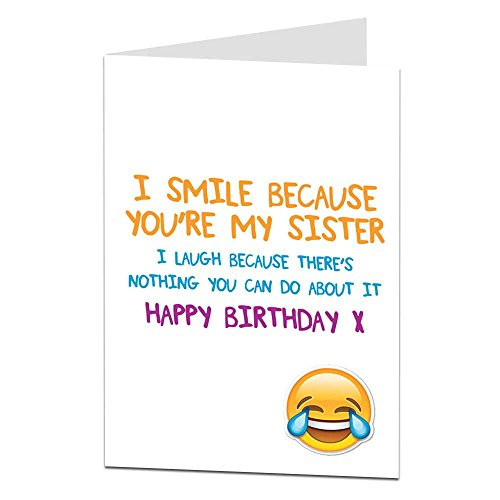 Happy Birthday Sister Funny Cards
 Funny Sister Birthday Card Amazon