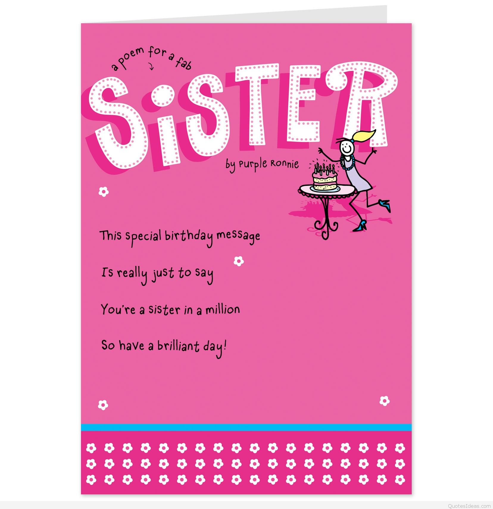 Happy Birthday Sister Funny Cards
 Latest funny cards quotes and sayings