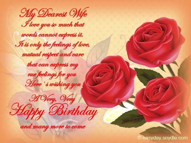 Happy Birthday Wishes To Wife
 Birthday Wishes for Wife Easyday