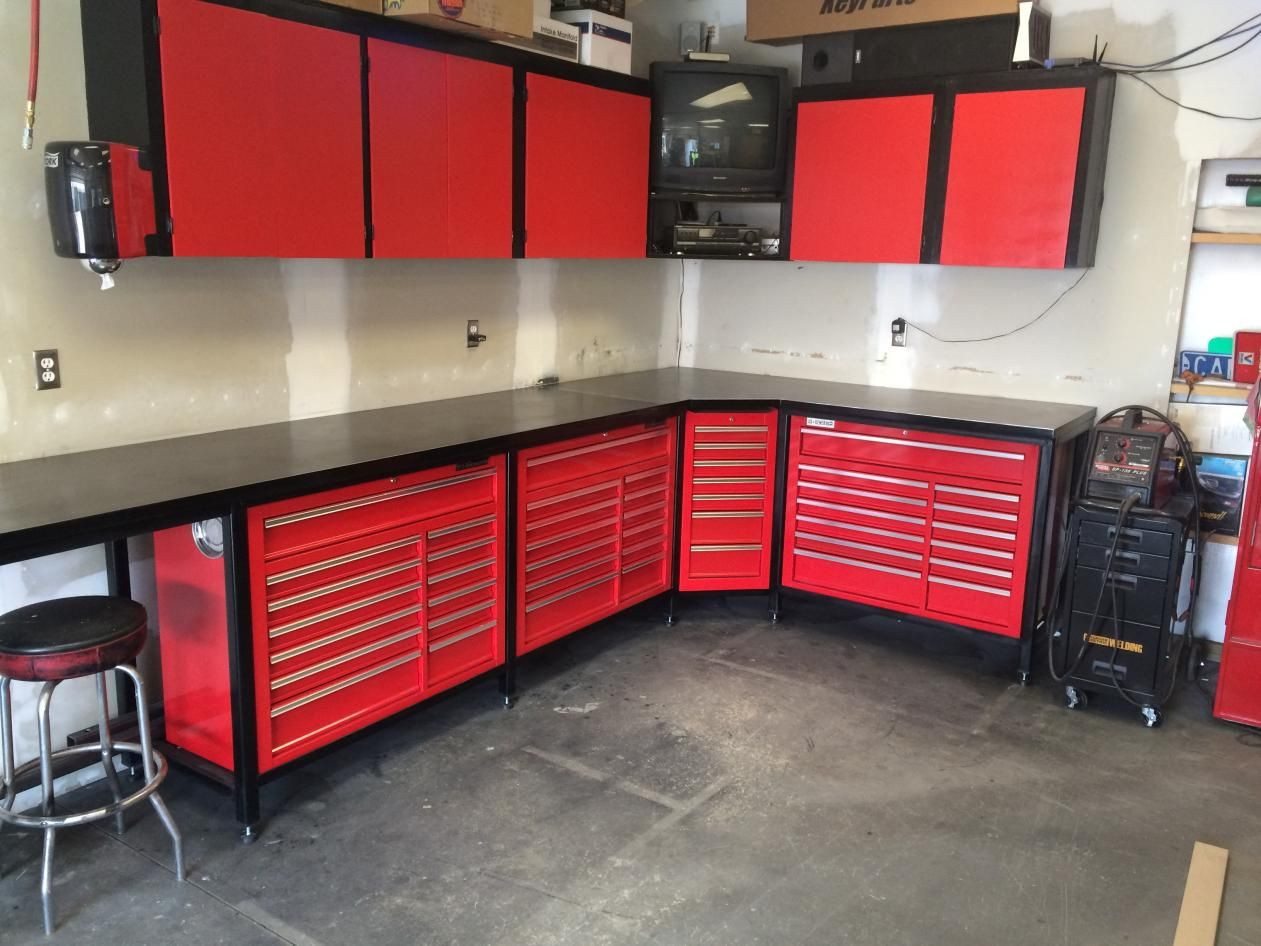 Harbor Freight Garage Organizer
 Steevo inspired Harbor Freight toolbox workbench