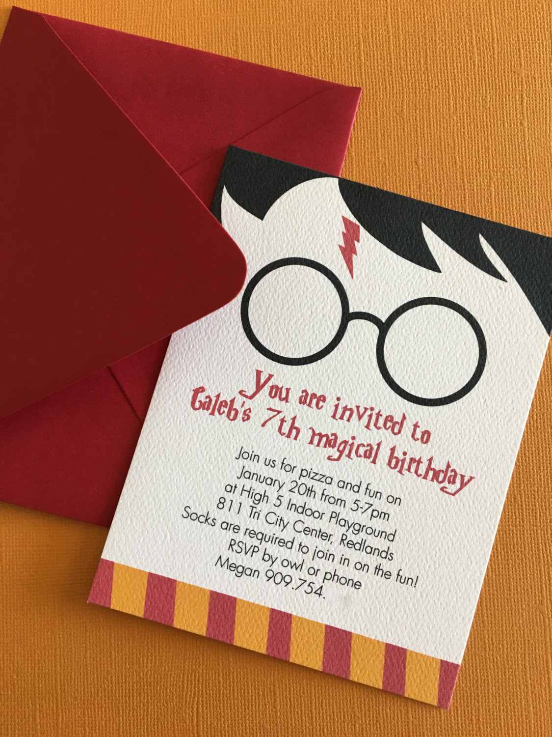 Harry Potter Birthday Invitations
 Harry Potter themed birthday party invitation magic witch