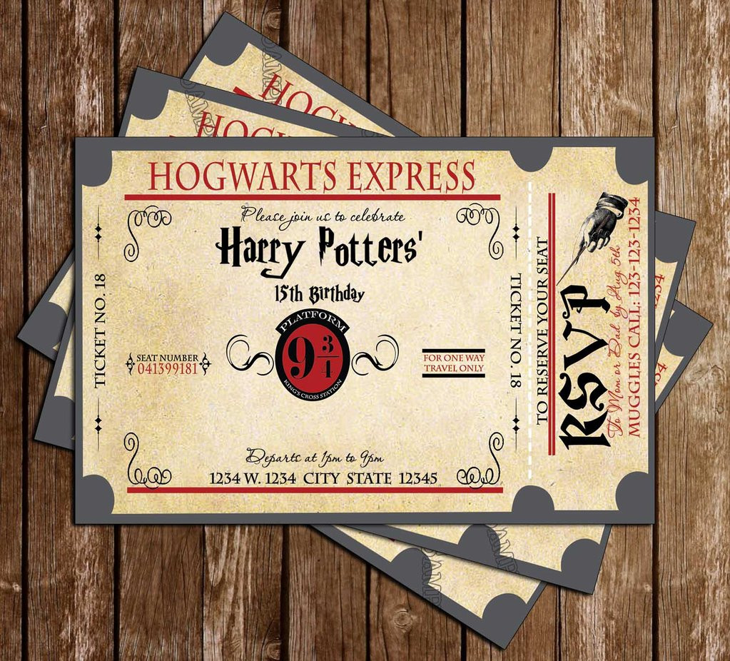Harry Potter Birthday Invitations
 Novel Concept Designs Hogwarts Express Harry Potter