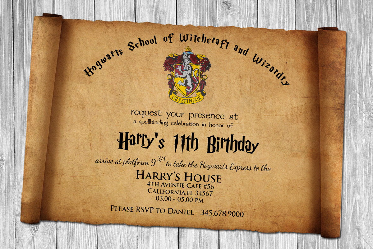 Harry Potter Birthday Invitations
 FREE Harry Potter Papyrus Style Birthday Invitation PSD