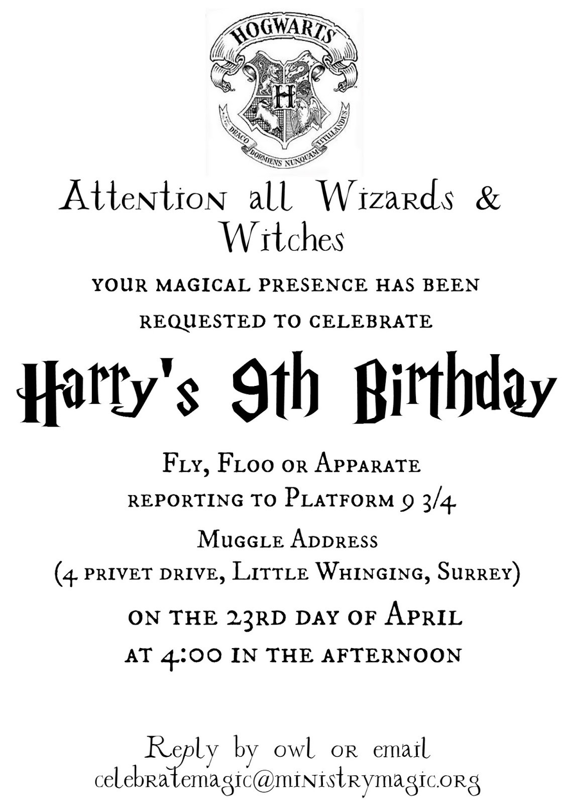 Harry Potter Birthday Invitations
 Tattered and Inked Harry Potter Party FREE Printables and