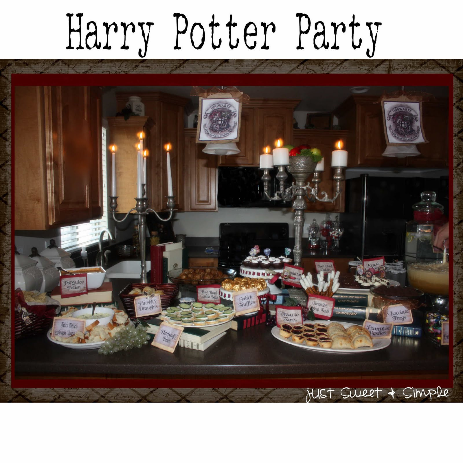 Harry Potter Birthday Party
 just Sweet and Simple Harry Potter Party
