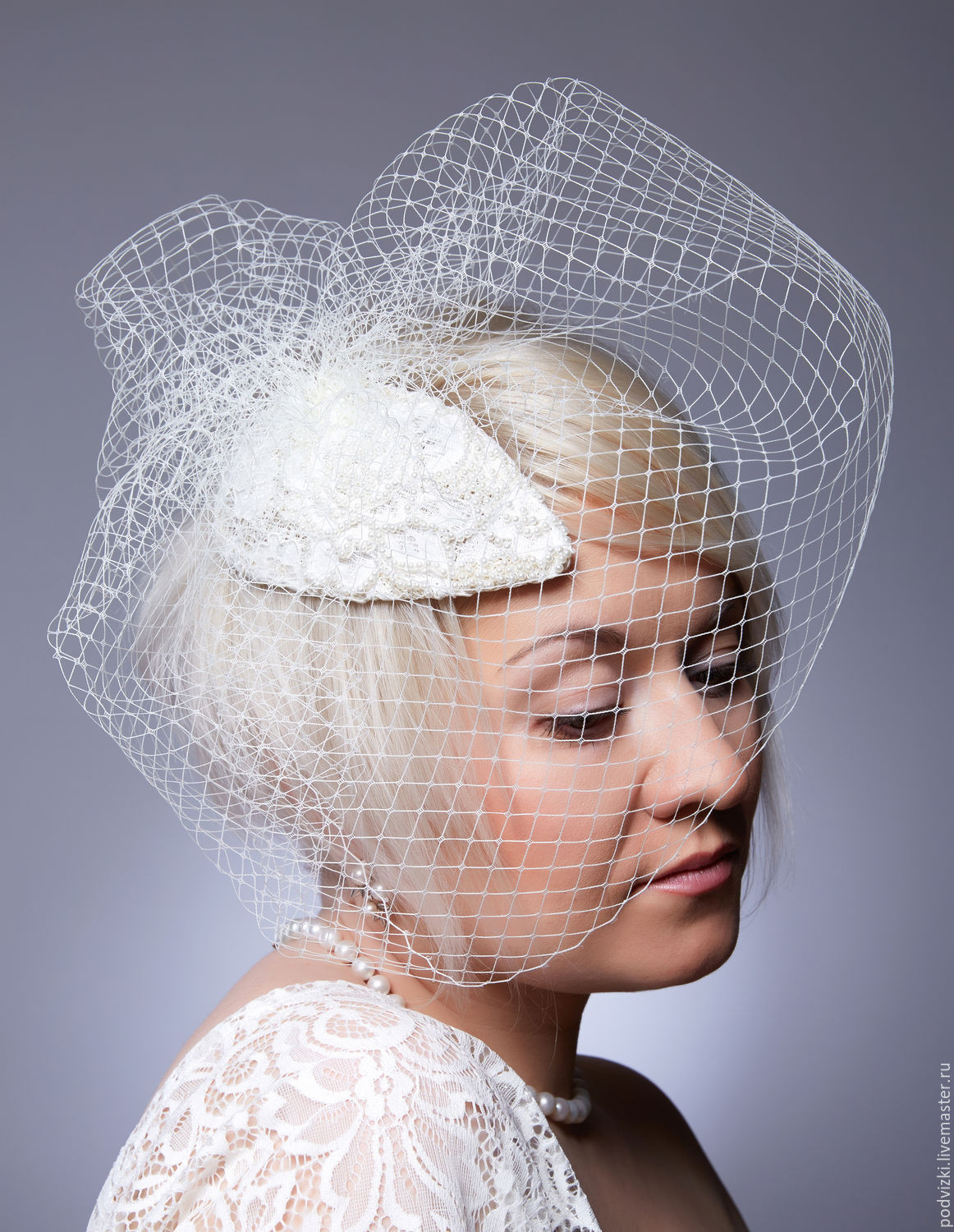 Hat With Veil For Wedding
 Wedding hat "Lillian" Hat for the bride The veil – shop