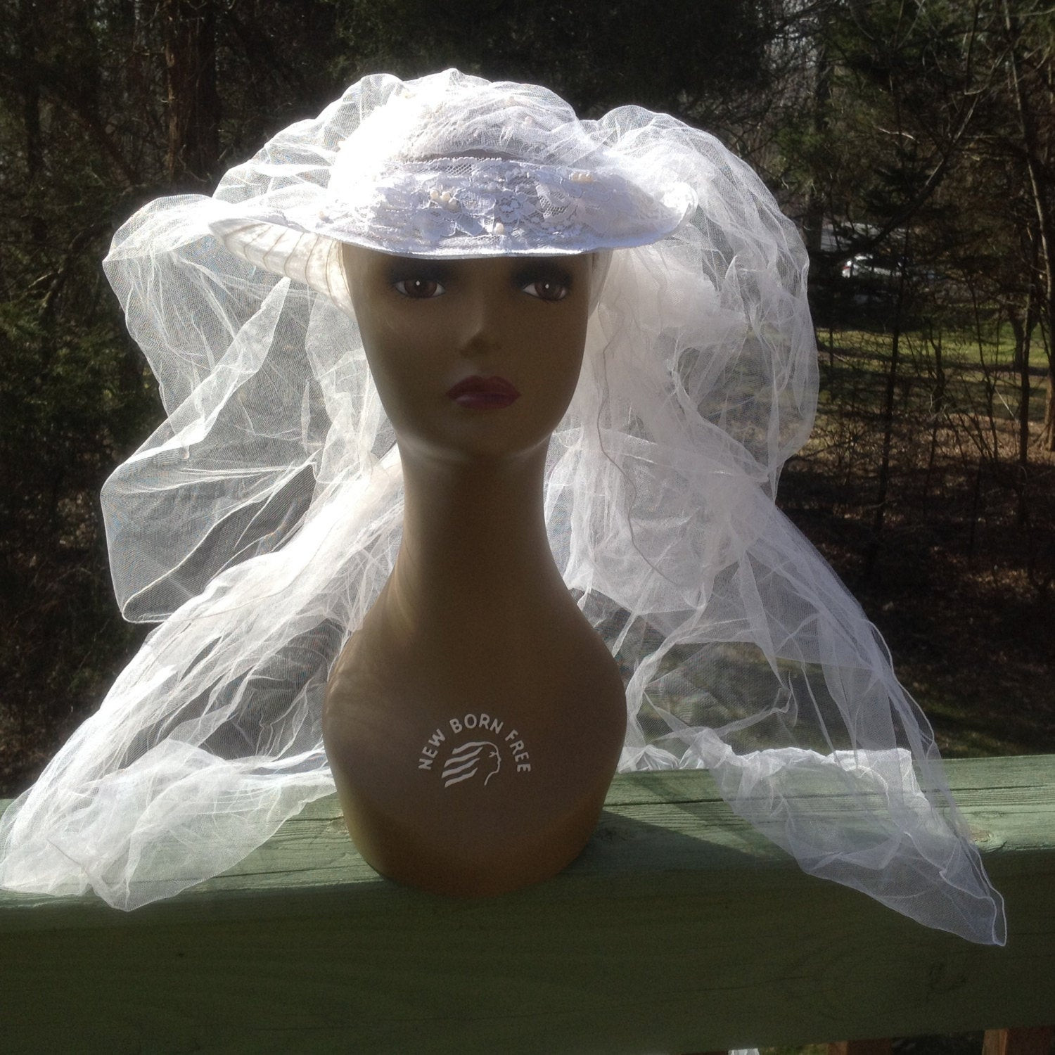 Hat With Veil For Wedding
 Vintage 1960s Wedding Hat Lace Veil