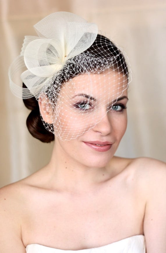 Hat With Veil For Wedding
 Items similar to Wedding Hat Couture Bridal Hat Ivory