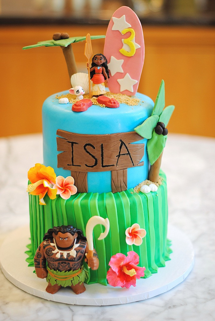 Hawaii Birthday Cake
 Kara s Party Ideas Moana Hawaiian Luau Birthday Party