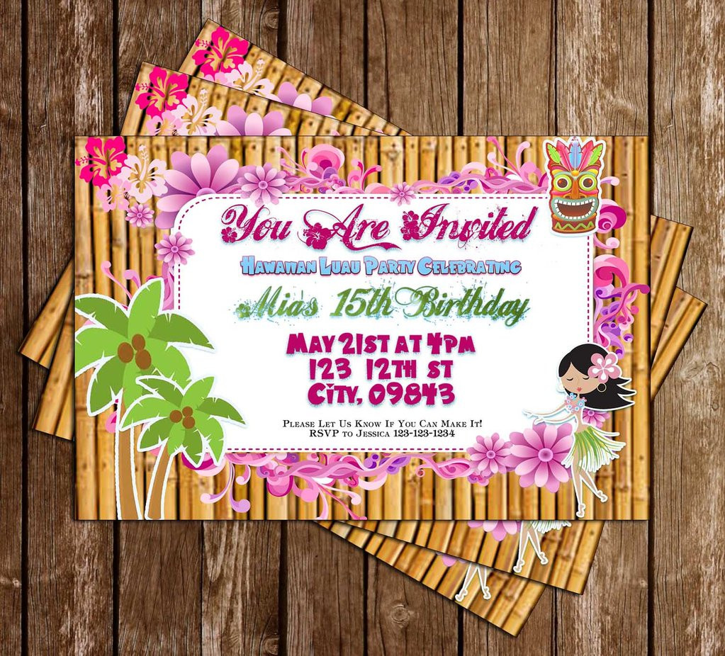 Hawaiian Birthday Invitations
 Novel Concept Designs Luau Hawaiian Birthday Party