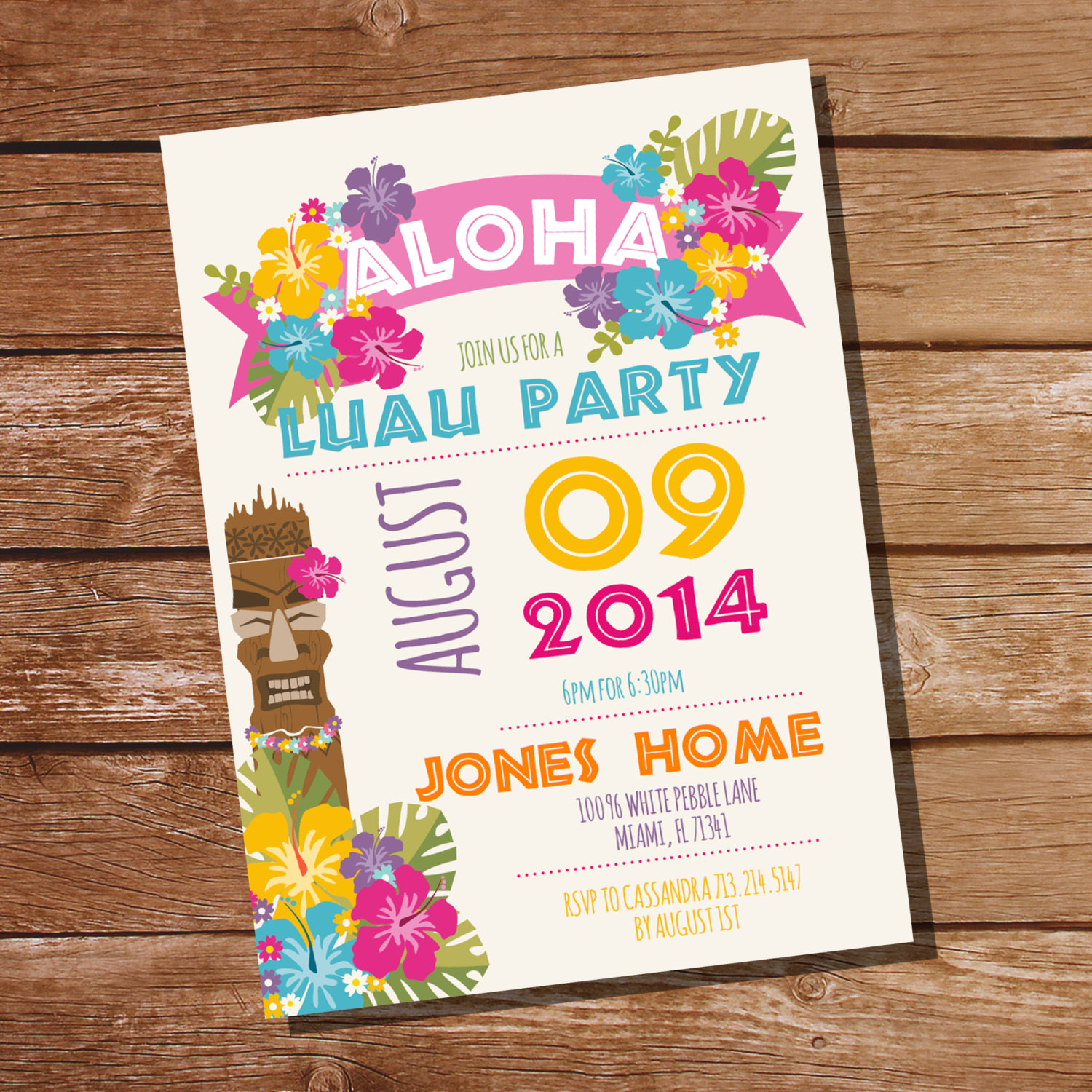 Hawaiian Birthday Invitations
 Luau Party Invitation Hawaiian Party Invitation Instant