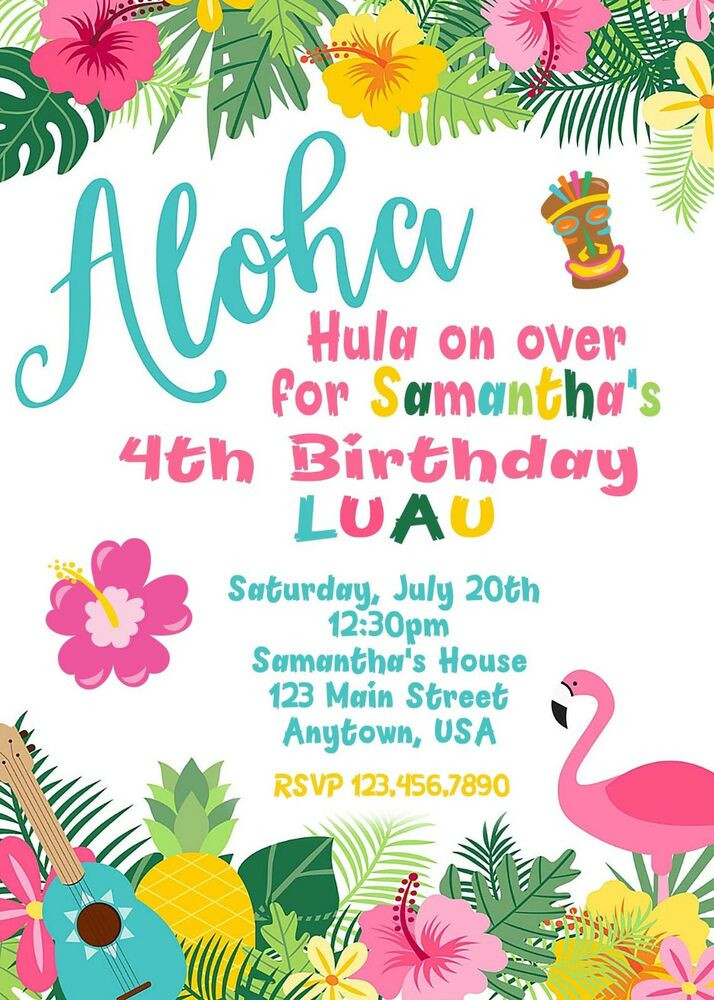 Hawaiian Birthday Invitations
 Luau Birthday Invitation Luau Birthday Invitations