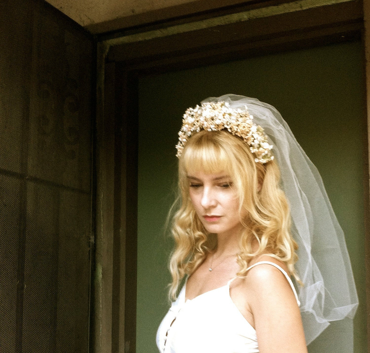 Headband Wedding Veil
 Wedding veil flower headband crown tiara garden by MomoRadRose