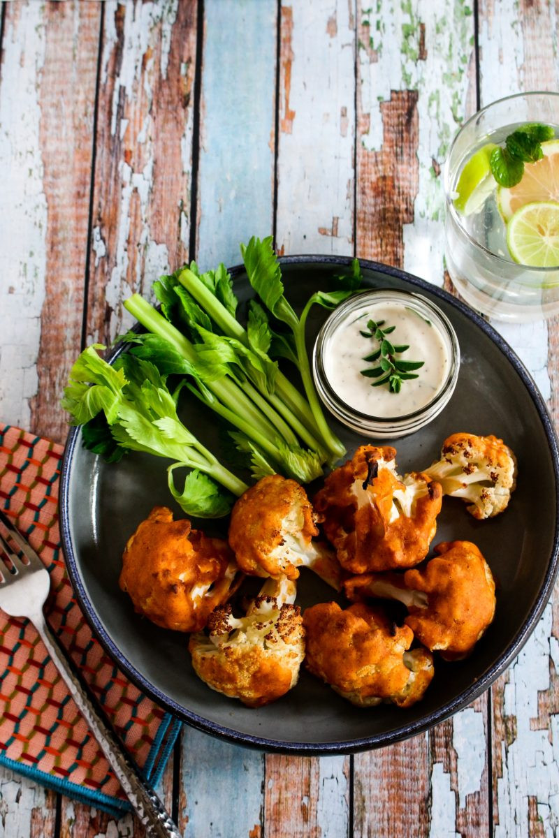 Healthy Buffalo Cauliflower
 Healthy Buffalo Cauliflower with Ranch Dip Vegan Gluten