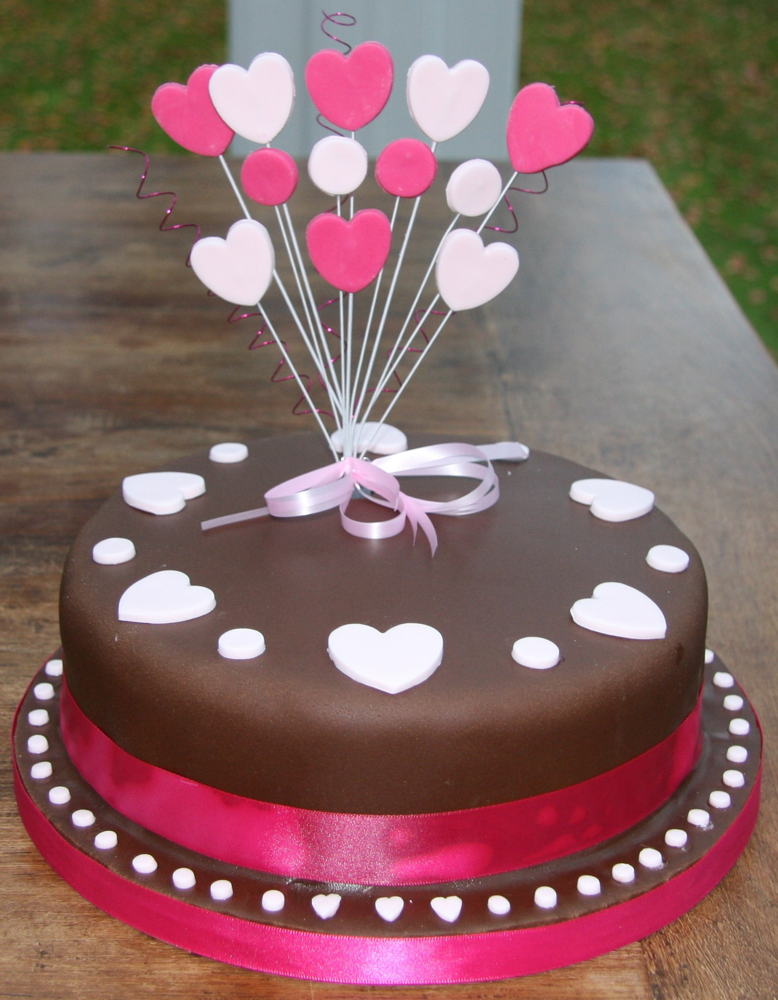 Heart Birthday Cake
 Chocolate Birthday Cake with Hearts – lovinghomemade
