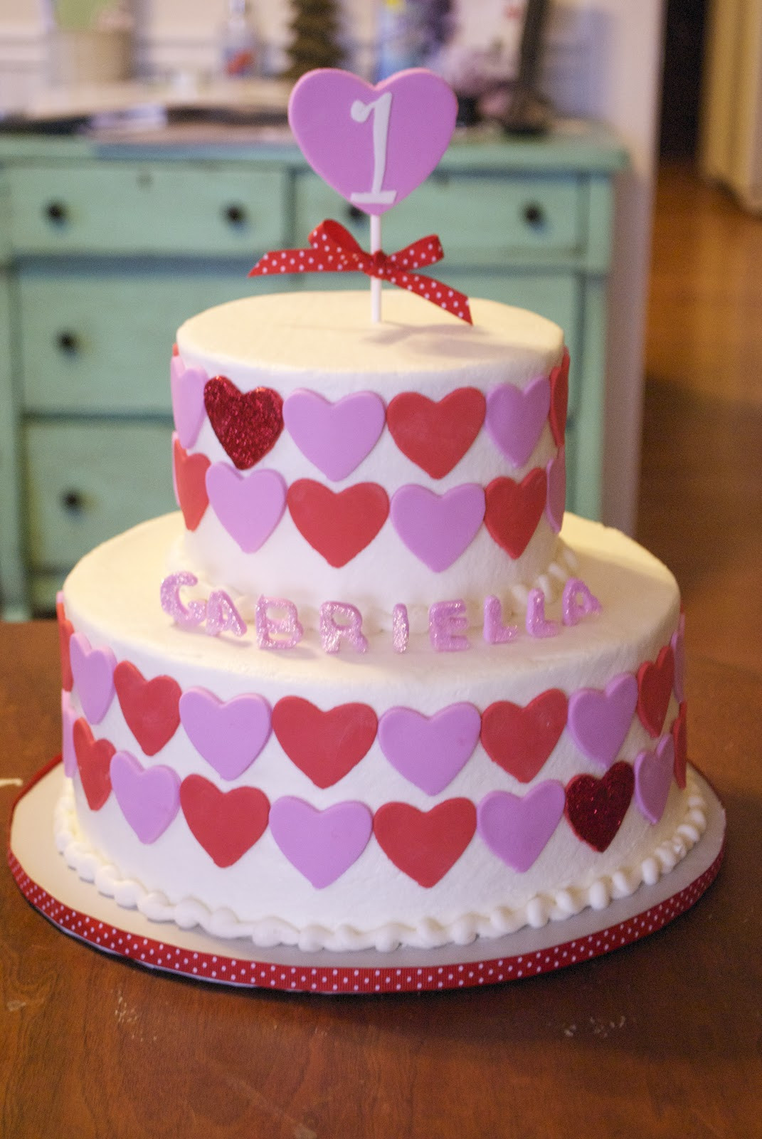 Heart Birthday Cake
 Country Cupboard Cakes Hearts 1st Birthday