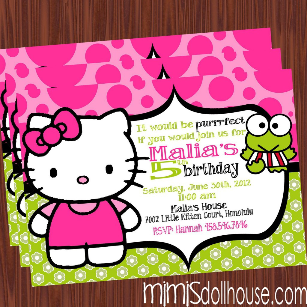 Hello Kitty Birthday Invitations
 Free Printable Hello Kitty Birthday Party Invitations