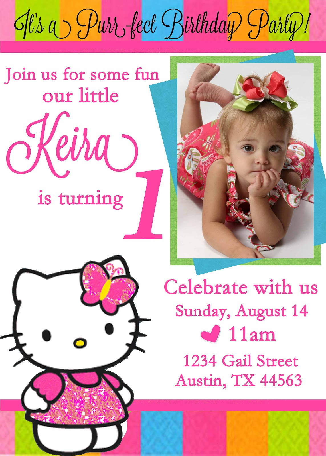 Hello Kitty Birthday Invitations
 Personalized Hello Kitty Birthday Invitations