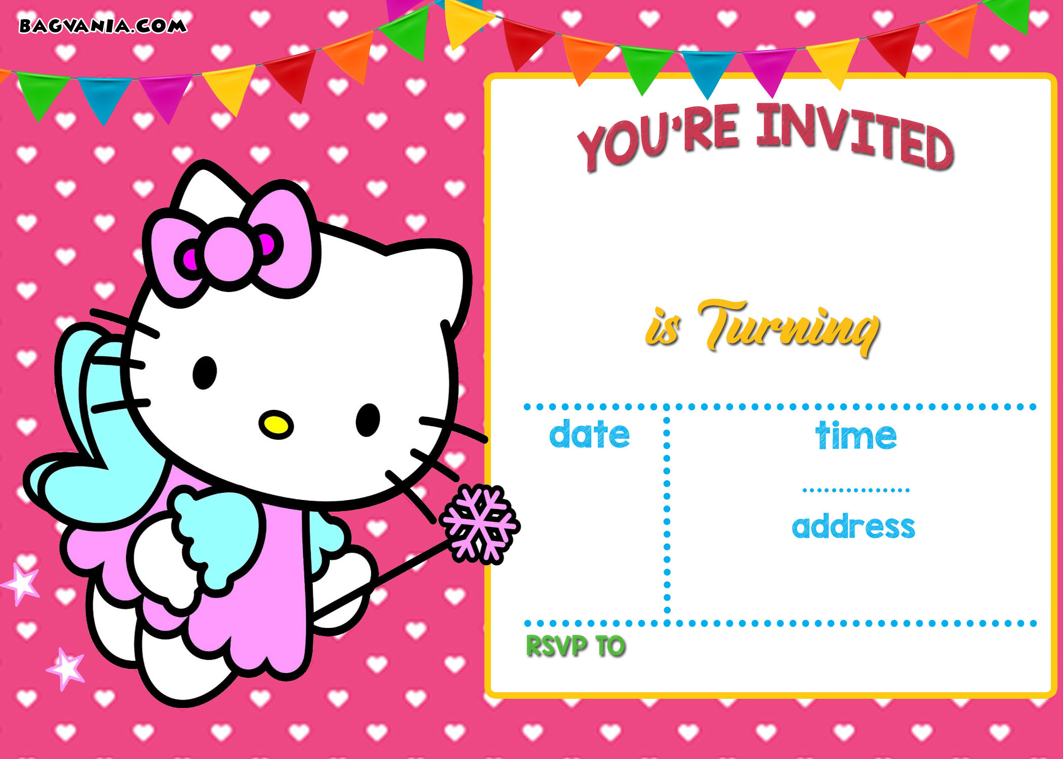 Hello Kitty Birthday Invitations
 Free Printable Hello Kitty Birthday Invitation Wording