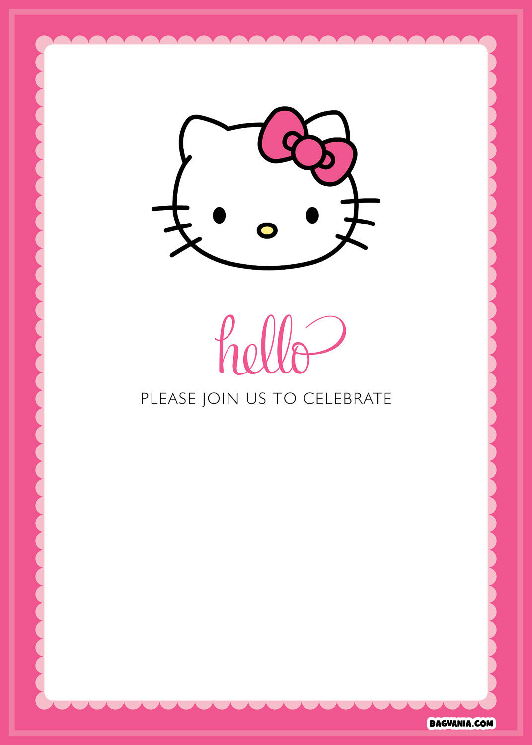 Hello Kitty Birthday Invitations
 Free Printable Hello Kitty Birthday Invitations – FREE