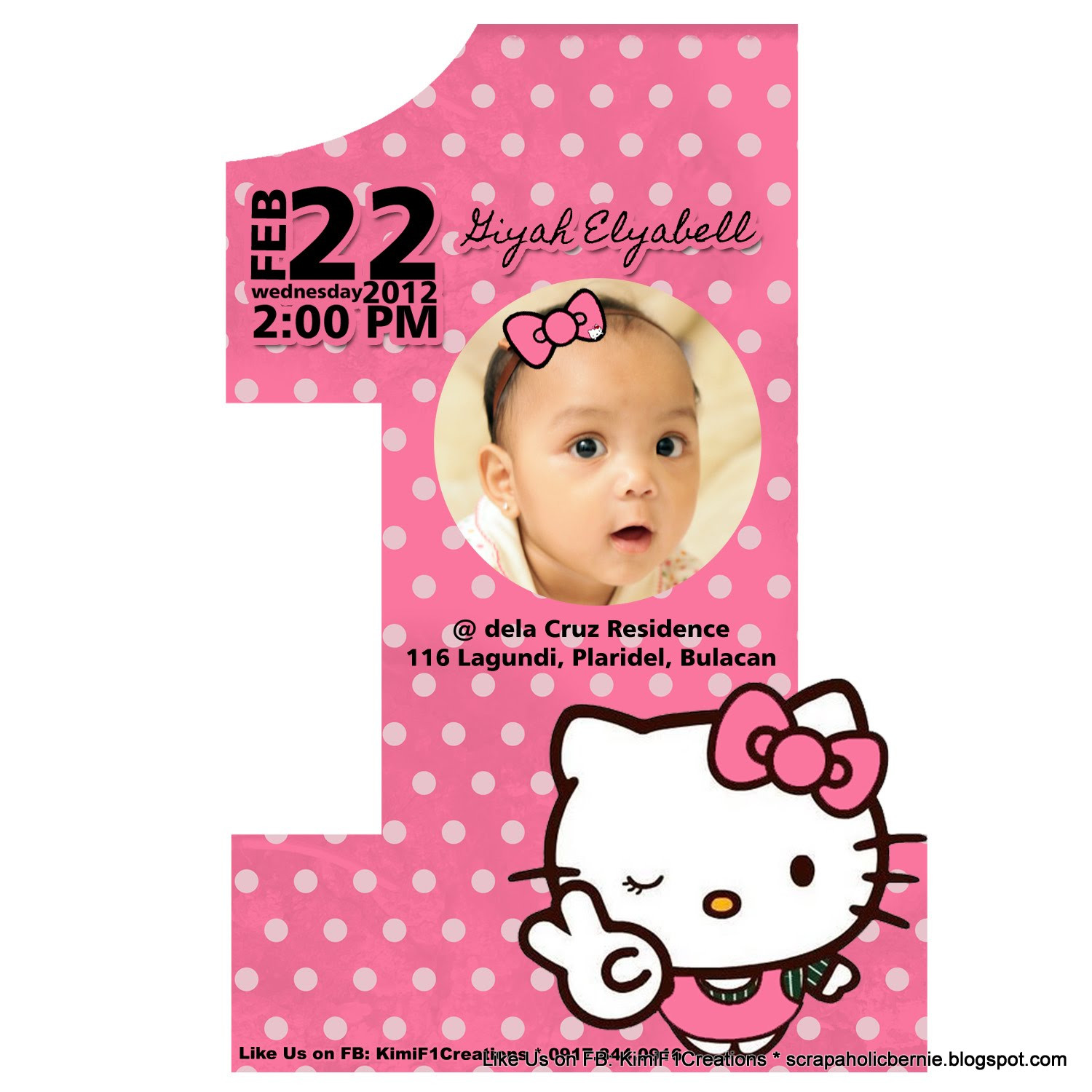 Hello Kitty Birthday Invitations
 F1 Digital Scrapaholic Hello Kitty 1st Birthday 2 Page