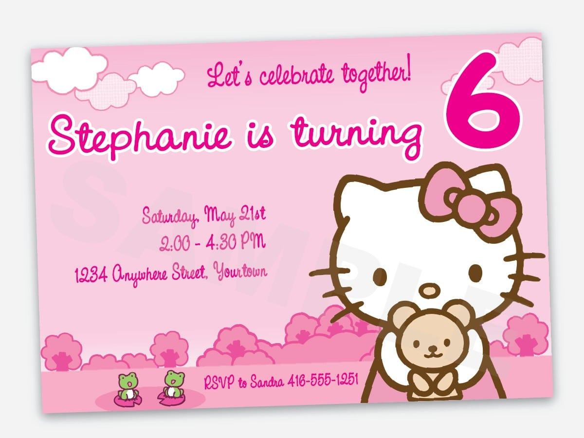 Hello Kitty Birthday Invitations
 Free Printable Hello Kitty Birthday Invitation