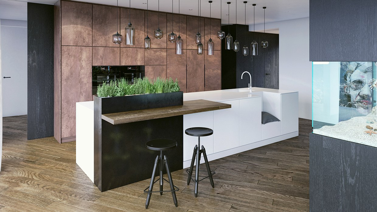 Herb Wall Kitchen
 Black White & Wood Kitchens Ideas & Inspiration