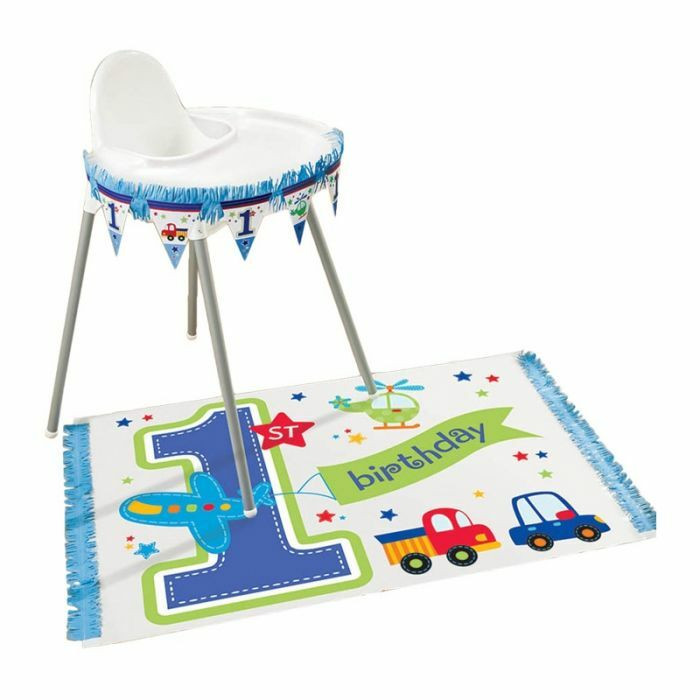 High Chair Decorations 1st Birthday Boy
 All Aboard Boy 1st Birthday High Chair Decoration Kit