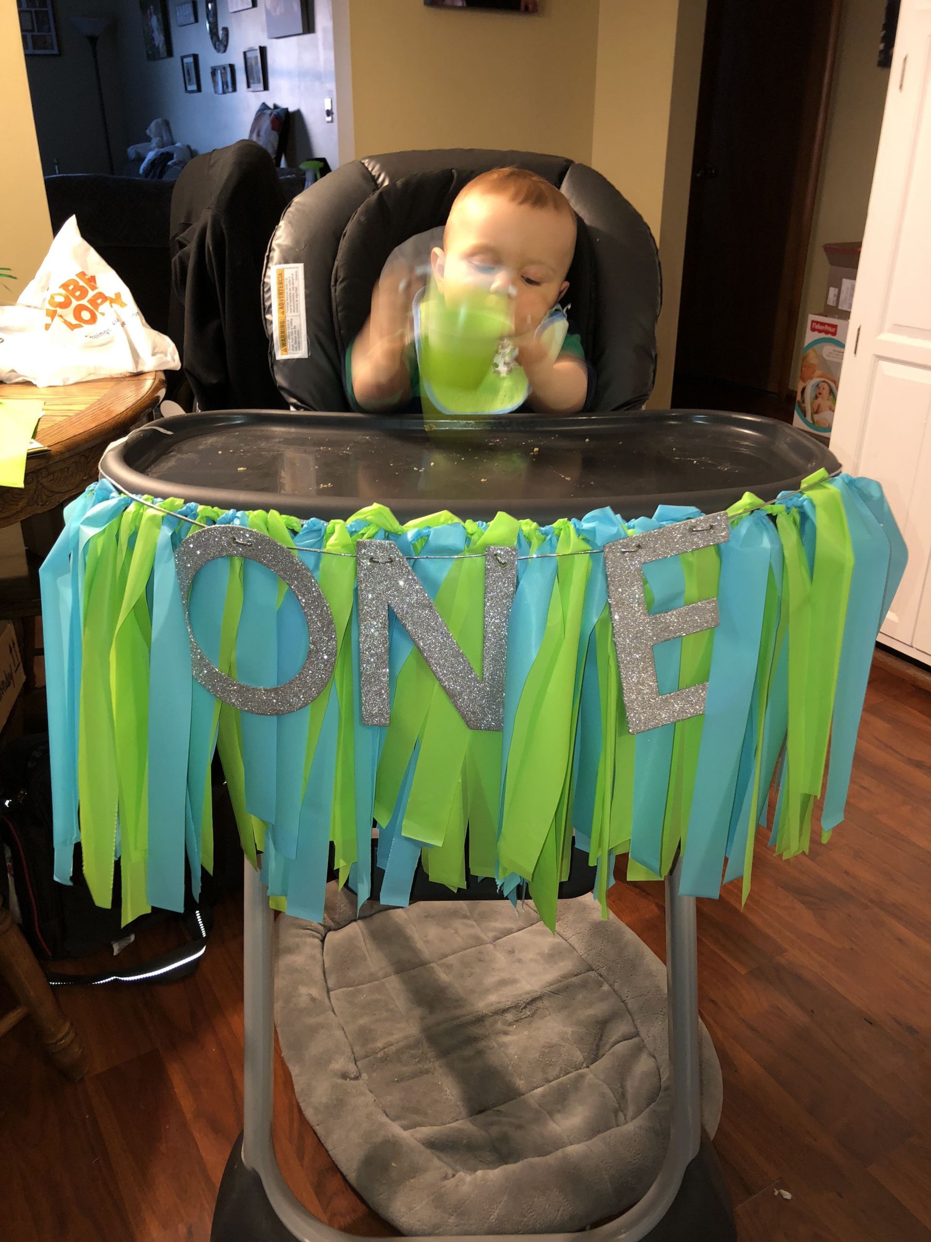 High Chair Decorations 1st Birthday Boy
 First birthday high chair decoration Baby boy First