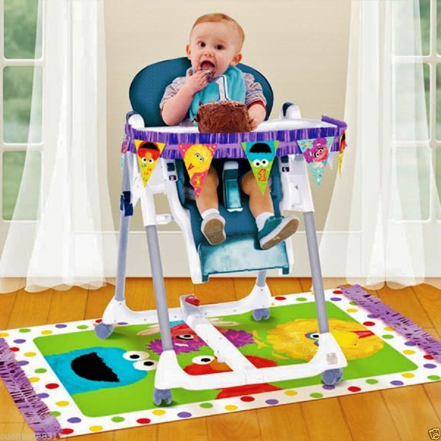 High Chair Decorations For 1st Birthday
 Sesame Street 1st Birthday HighChair Decorating Kit Party