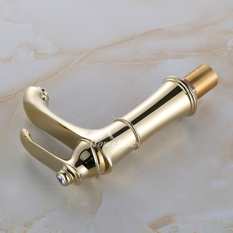 High End Bathroom Faucet
 Polished Brass Bathroom Faucet Gold Single Handle High End