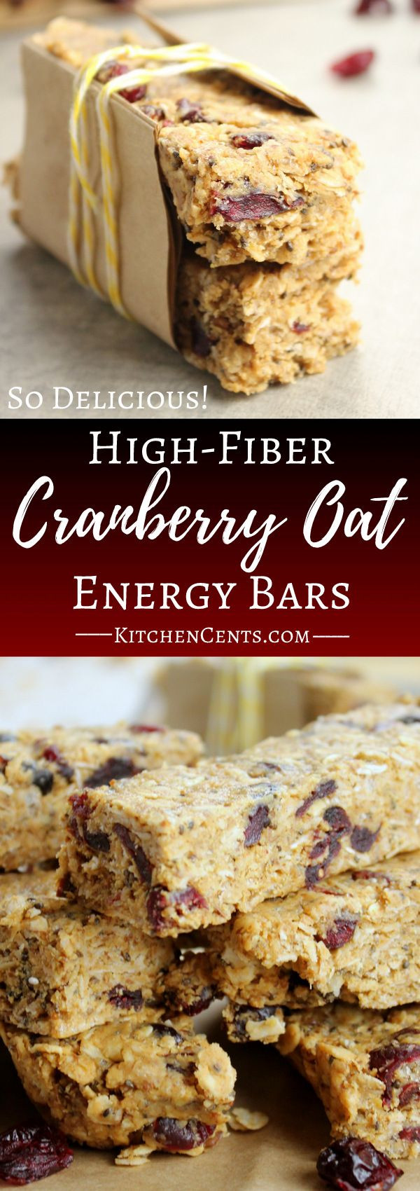 High Fiber Bars Recipes
 High Fiber Cranberry Oat Energy Granola Bars