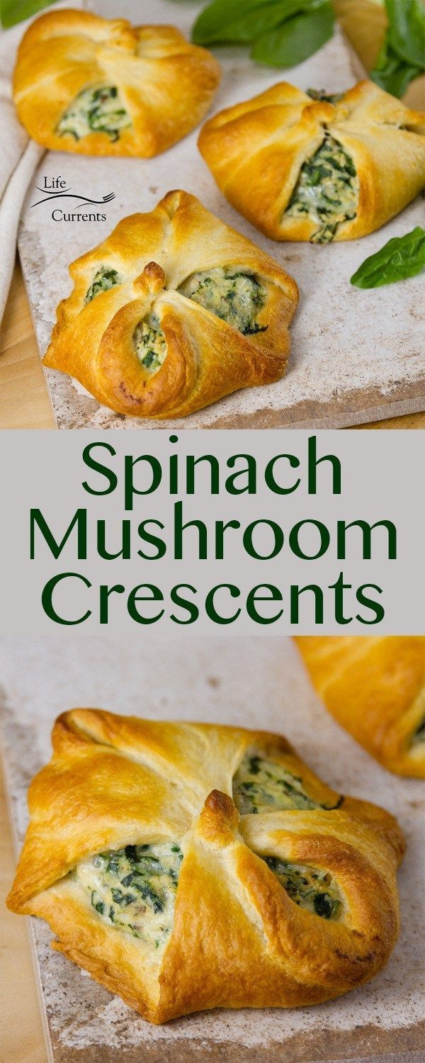 High Protein Vegetarian Recipes Main Dish
 Spinach Mushroom Crescents Recipe a great ve arian